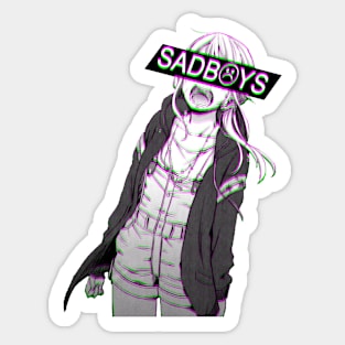 SAD BOYS GLITCH SAD JAPANESE ANIME AESTHETIC Sticker